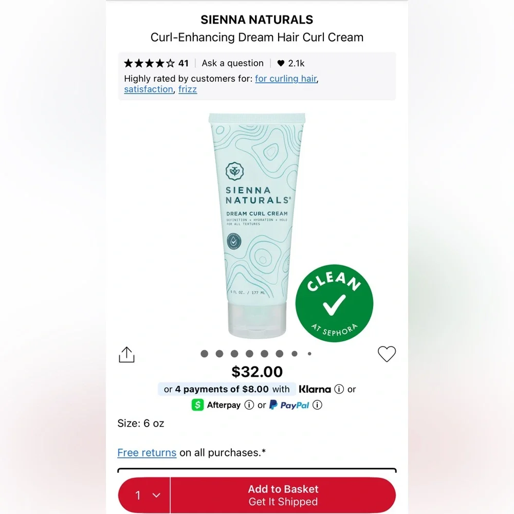 Sienna naturals Dream Curl Mousse - Light Aqua